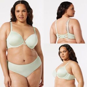 Savage X Fenty NWT WMNS Microfiber  Underwire Padded T-Shirt Bra Green Mist 40D